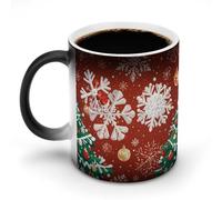Snowflakes And Christmas Trees Color Changing Mug 11 Oz Heat Changing Coffee Mugs Funny Magic Cup Heat Sensitive Ceramics Mug Novelty Coffee Cups Personalized Customized Gift Idea for Men & Women
