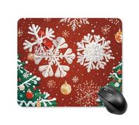 Snowflakes and Christmas Trees Mouse Pad Square Laptop Mouse Mat Cute Computer Mousepad Keyboard Pad Non-Slip Desk Pads for Gaming Office Work Home 25 * 30cm