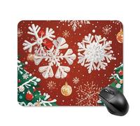Snowflakes and Christmas Trees Mouse Pad Square Laptop Mouse Mat Cute Computer Mousepad Keyboard Pad Non-Slip Desk Pads for Gaming Office Work Home 20 * 25cm