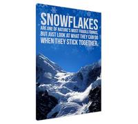 Snowflakes Are Gods White Thunder Motivational Quote Canvas Wall Art - Text Prints for Home, Office, Bedroom Decor Large (91 x 61 cm - 36" x 24" inch)