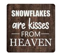 Snowflakes Are Kisses From Heaven Metal Sign 12x12 Inch Farmhouse Laundry Bedroom Fence Man Cave Decor Aluminum Tin Signs Wall Art Plaques for House