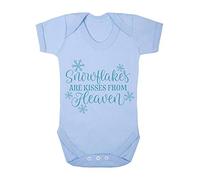 Snowflakes are Kisses from Heaven Style 1 Baby Grow Vest, 3-6 Months, Pastel Blue