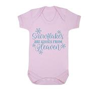 Snowflakes are Kisses from Heaven Style 1 Baby Grow Vest, 6-12 Months, Pastel Pink