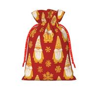 Snowflakes, Gifts, Santa Claus Christmas Gift Bags With Drawstring, Reusable Gift Wrapping Bags For Xmas Holiday S Red Christmas Ribbon