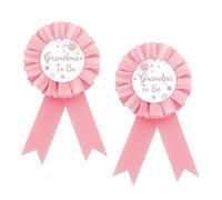 Snowflakes Grandma To Be Tinplate Badge Pin, Pink Rosette Snow Grandpa To Be Button Pin, Winter Snow Baby Shower Button Pin for Grandparents, Grandma Brooch Buttons for Gender Reveal/Welcome Baby