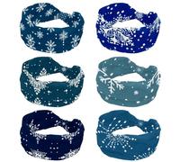 Snowflakes Headbands For Women Fashion Wide Headband Yoga Workout Head Bands Hair Accessories Band 6 Pack