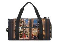 Snowflakes in Front of The Window Gym Bag Sport Gym Tote Bag Lightweight Duffle Bag Carry On Weekender Bags for Women Men, white, One Size