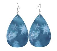(Snowflakes) Lightweight Leather Earrings For Women Elegant Dangle Drop Earrings For Casual Party Everyday Wear