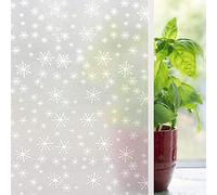 Snowflakes Matte Window Film, Christmas Decoration, Non-Adhesive, UV-Resistant, Removable, Opaque, Static Window Sticker for Home, Kitchen, Rental, Office (Snowflakes, 90 x 400 cm)