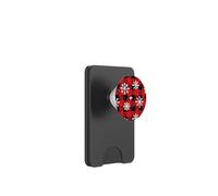 Snowflakes on Red and Black pattern - Winter Christmas PopSockets PopWallet for MagSafe