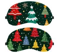 Snowflakes Star Colorful Christmas Tree 2-Pack Light-Blocking Soft Breathable Sleep Mask Eye Masks Sleeping Mask