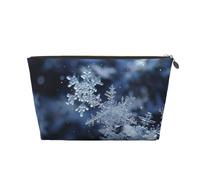 Snowflakes were Dancing in The Air Women Makeup Bag Print Large Capacity Travel Makeup Bag, Leather Waterproof Toiletry Shaving Bags Pouch Purse