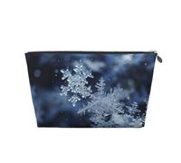 Snowflakes were Dancing in The Air Women Makeup Bag Print Large Capacity Travel Makeup Bag, Leather Waterproof Toiletry Shaving Bags Pouch Purse