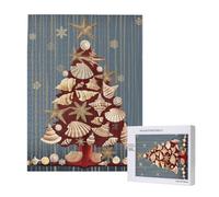 Snowflower seashell christmas Printed Wooden Intelligence Puzzle 38x52 CM, 500 Pieces(boxed) Jigsaw Puzzles Education Game for Adults, Home Decoration Puzzle