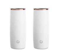 SNOWFOX Insulated Stainless Steel Drink 14.5 oz. Highball Glass, White/Gold
