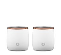 Snowfox Insulated Stainless Steel Rocks Glasses 11 oz, White/Gold
