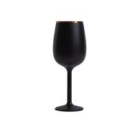Snowfox Newport Stemware Collection Premium Vacuum Insulated Stainless Steel Wine Glass, Lightweight Wine Glass, Unbreakable & Drinks Stay Cold, Non-Slip Silicon Base, Cocktail Glasses, 12oz, Black