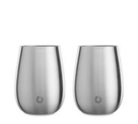 SNOWFOX Premium Vacuum Insulated Stainless Steel Grand Pinot Wine Glass, Chilled Wine Stays Icy Cold, Stemless Cocktail Glasses, Elegant Home Entertaining, Classic Barware, 12oz, Steel