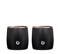 Snowfox Premium Vacuum Insulated Stainless Steel Whiskey Rocks Glass, Set of 2, Old Fashioned, Whiskey, Lowball Glasses, Elegant Home Bartending, Beverages & Cocktails Stay Cold, Black/Gold