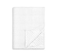 SNOWGAOGAO Baby Blanket for Newborn Boys Girls, Soft Breathable Muslin Cotton & Dotted Fleece Nursery Blankets, Receiving Blanket for Crib, Stroller & Moses Basket, 75x100cm (White)