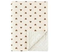 SNOWGAOGAO Baby Blanket for Newborn Boys Girls, Soft Breathable Muslin Cotton & Dotted Fleece Nursery Blankets, Receiving Blanket for Crib, Stroller & Moses Basket, 75x100cm (Heart)
