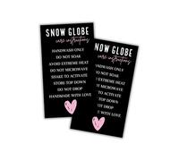 Snowglobe Care Instruction Cards 50pk 2x3.5” How To Clean Homemade for Clients Do’s and Dont’s Reorder Business