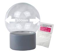 Snowglobe for You 40054 DIY Snow Globe with 1 x Snow | Do it Yourself with Glass Ball and Polyresin Base | 100 mm Diameter, 120 mm Height | 40054 (Grey)