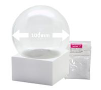 Snowglobe for You 40068 DIY Snow Globe Do It Yourself with Glass Ball and Polyresin Base White Square - 100 mm Diameter