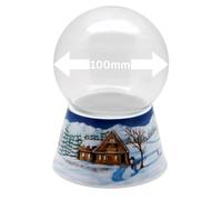 SNOWGLOBE for you - DO IT YOURSELF DIY 70012 DIY Snow Globe with Glass Ball and Porcelain Base Winter Landscape Blue Music Box Possible - 100 mm Diameter
