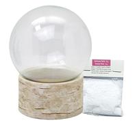 Snowglobe for You | Personalized snow globe with 1 x snow | Make your own snow globe craft set | Glass ball and polyresin base wood look | 100mm diameter | 40115