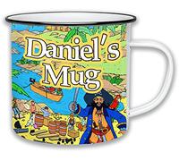 Snowgoose and Lily Personalised Childrens Pirate Scene Mug - Enamel - Customisable - 350ml - Non-Breakable
