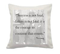 Snowgoose and Lily Winston Churchill Inspiration Quote Cushion Cover - 40 x 40cm - 100% Polyester - Hand Wash