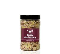SNOWIES (aka White GEMS) 1kg Small Sweet Jar - A Personalised Gift Jar Filled with Your Favourite Retro Sweets! (Happy Anniversary)