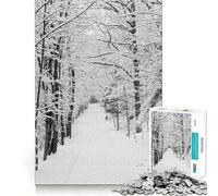 Snowing in Forest Jigsaw Puzzles for Adults 1000 Piece Logic Toy Stress Release Precision Cut Festival Gift (38x52cm)
