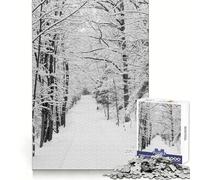 Snowing in Forest Jigsaw Puzzles for Adults 1000 Piece Logic Toy Stress Release Precision Cut Festival Gift (38x52cm)
