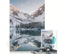 Snowing in Mountains Hard Jigsaw Puzzle for Adults 1000 Pieces Mind Puzzle Calm Relax Art Assembly (50x75cm)