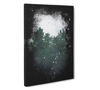 Snowing Upon the Trees Paint Splash Canvas Print | Gallery Wrapped 30mm Frame Wall Art | 30x20 inches | Ready to Hang | Modern Landscape Picture | Living Room Bedroom Lounge Office