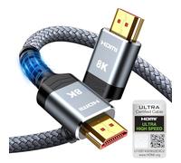 Snowkids 10K 8K HDMI 2.1 Cable 2M Certified, 48Gbps Ultra High Speed HDMI | 8K@60Hz 4K@120Hz HDMI Lead, eARC, HDR10+, HDCP 2.2/2.3, for PS5/4, for X-box, HDTV, Blu-ray, TV, Laptop, Gaming Monitor, PC