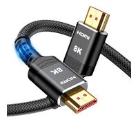 Snowkids 8K 4K HDMI 2.1 Cable 1M, 48Gbps Ultra High Speed HDMI Cable, Black | 8K@60Hz HDMI Lead, 4K@120Hz, eARC HDR10 4:4:4| 21:9, HDCP 2.2/2.3, 3D, VRR, Ethernet, for Latest game console/TV/HDTV/Blu-ray
