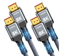 Snowkids 8K HDMI Cable 2m 2 Pack, HDMI 2.1 Cable, 8K@60Hz HDMI Lead, 4K@120Hz, eARC HDR10 4:4:4| 21:9, HDCP 2.2/2.3, 3D, VRR, Ethernet, Compatible with Latest game console/TV/HDTV/Blu-ray