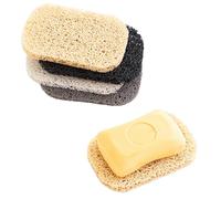 Snowkingdom 4 Pack Assorted Soap Saver Holder for Bar Soap Shower Bathroom Dish Self Draining Lift Pad Porous Construction air circulate 2.9" x 4.5" PVC BPA-Free Non-Slip Durable