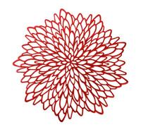 Snowkingdom 6 Pack Red Placemats Metallic Shiny Pressed Vinyl Dinning Round Table Mats Decoration for Christmas Valentine's Day Weddings Winter