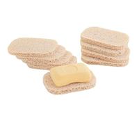 Snowkingdom 8 Pack Beige Soap Saver Holder for Bar Soap Draining Lift Pad 2.9" x 4.5" PVC Non-BPA Non Slip Durable