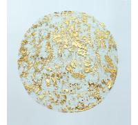 Snowkingdom Gold Placemats Set of 50 Round 13 Inch Foil Mesh Pressed Bulk Disposable Table Mates 50 Pack Gold Doilies for Dining Table Wedding Birthday Party Holiday Home Decoration