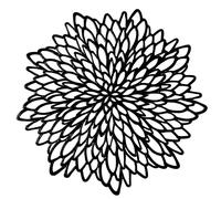 Snowkingdom Pack of 12 Black Placemats Washable Pressed Vinyl Laser Cut Dining Table Mats Round Floral Charger Decoration for Christmas Halloween Thanksgiving Wedding