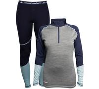 Snowleader - Merino wool technical first layer - Pack Merino Women Navy for Women in Wool S.M.XS.L.XL