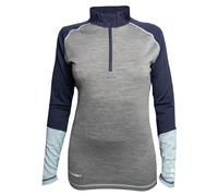 Snowleader - Women's Merinos Wool Technical Underlay Women's Merino Half Zip Navy - Women's Merino Half Zip Top Navy for Women in Wool - Size XL Navy XL
