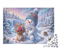 Snowman 1000 Piece Jigsaw Puzzle Aurora Snowy Village Concentration Training Leisure Time for Dad 52x38cm/1000pcs
