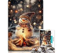 Snowman 1000 Piece Jigsaw Puzzle for Adults And Teenagers,Educational Games Home Decoration Deal As Gifts for The Whole Family (38x26cm)