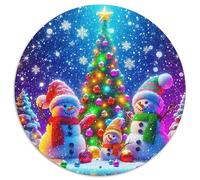 Snowman 1000 Piece Round Puzzle For Adults And Kids Warm Winter Days Jigsaws Creative Unique Challenge Games Family Game 1000pcs (67.5x67.5cm)